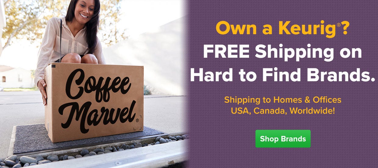 Free Shipping Coffee Marvel Twinings K-Cup Tea, Donut Shop, Guy Fieri, Barnie's, Skinnygirl, Carlo's Bake Shop, Hurricane Single Cup.