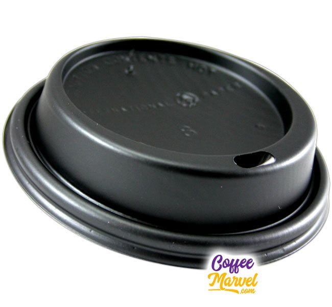 8 oz. Black Plastic Travel Dome Sip Lids