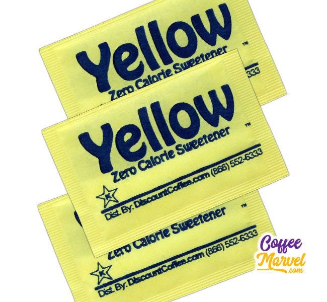 Yellow Packets Zero Calorie Sweetener | Compare Splenda Brand, Save! Sucralose Artificial Sweeteners, Gluten Free, Kosher.