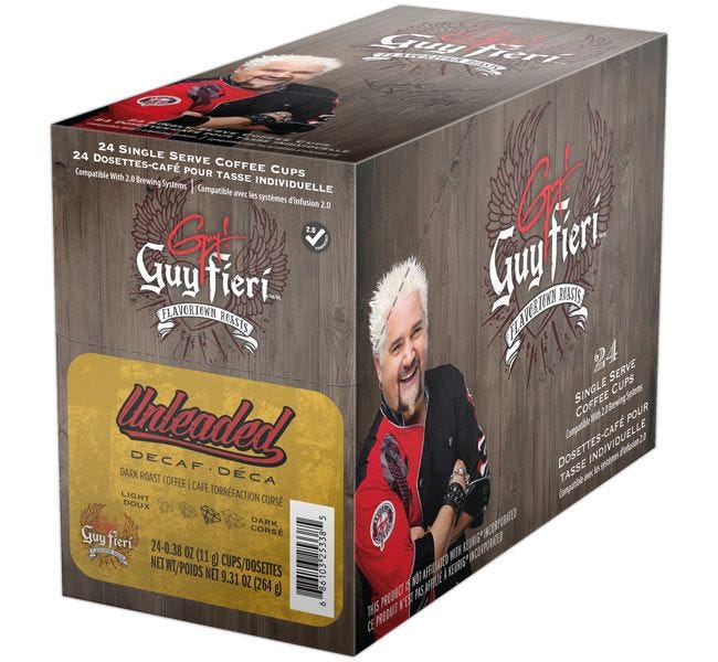 Guy Fieri's Unleaded Decaf Medium Dark Roast