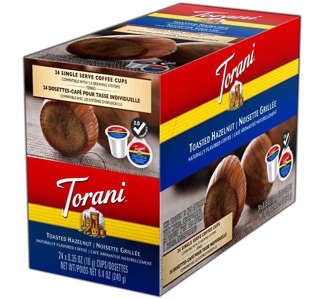 Torani Toasted Hazelnut Flavored Coffee 24ct